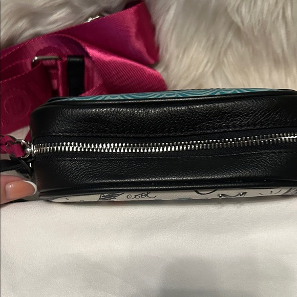 Brighton Harajuku Cat Crossbody Bag - White, Pink, and Black - Picture 3 of 7